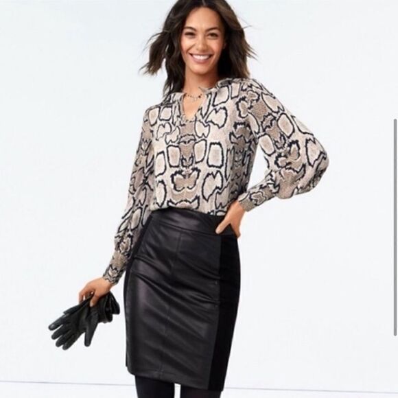 Cabi Serpentine Snakeskin Blouse - Picture 1 of 8